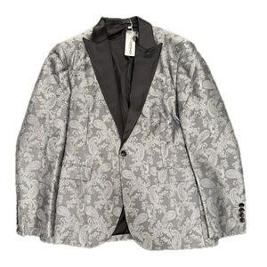 Silver Paisley Tuxedo Jacket